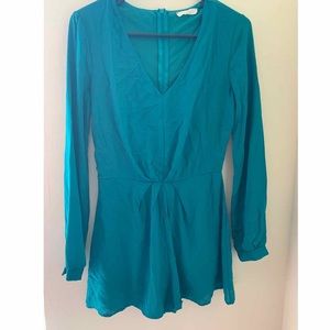 Teal long sleeve romper